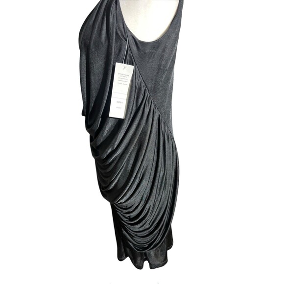 NWT SL Fashion Black drape Women's Y2K Grunge Goth Sz 6 - Picture 2 of 10